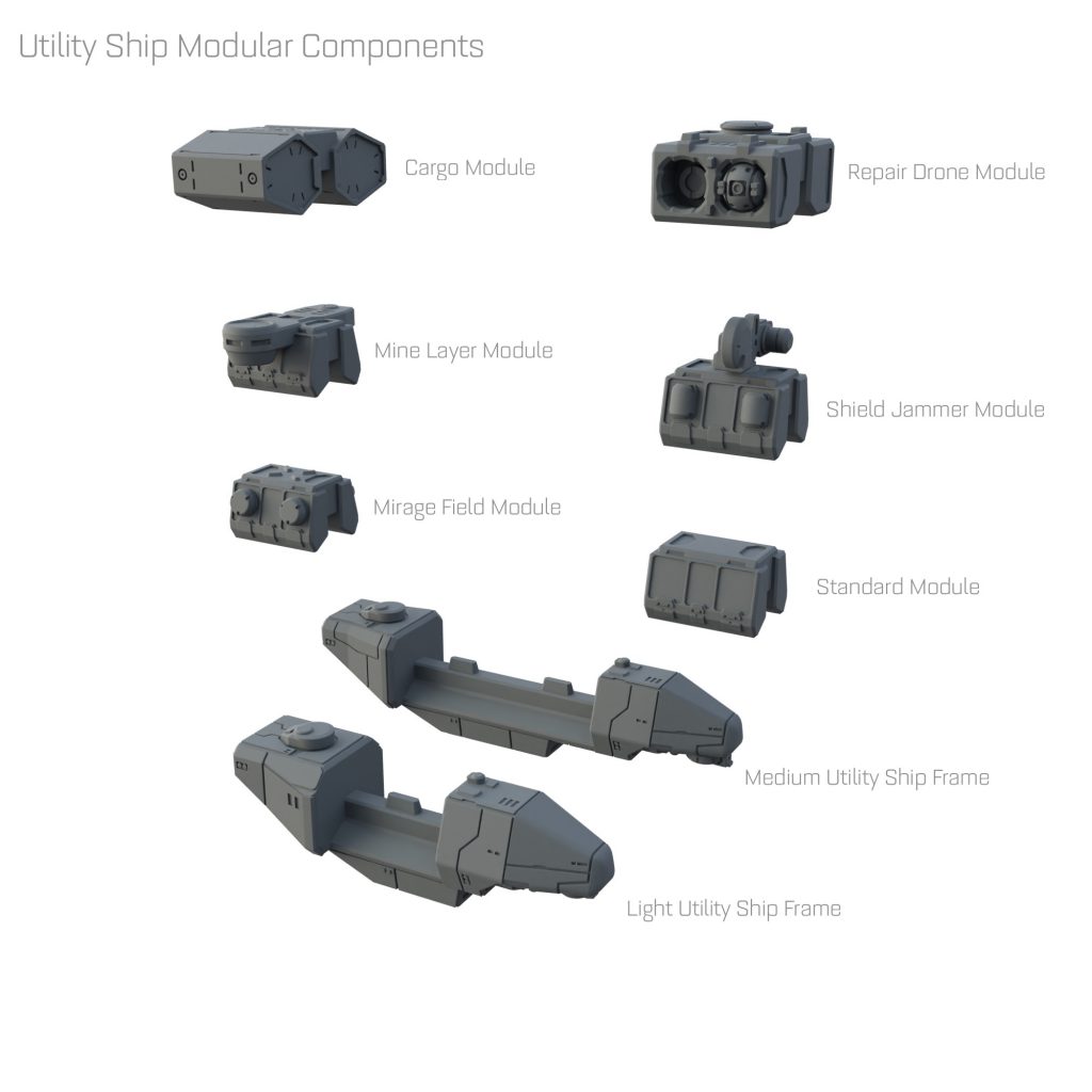 Utillity Ship Components - white